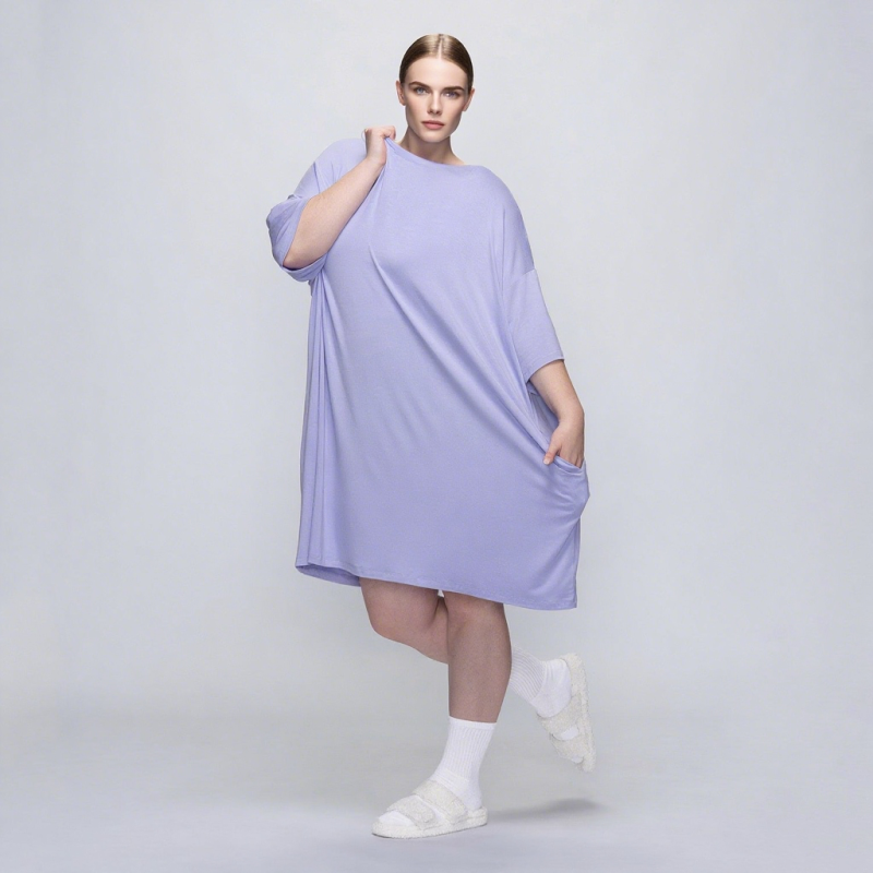 Women Nightgown Manufacturer - OEM Bamboo Sleep T-shirts Short Sleeve Loose Cozy Plus Size