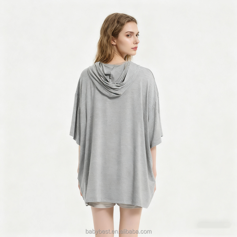 Women Nightdress Manufacturer - Soft Oversized Bamboo Knitted Front Pocket Comfortable