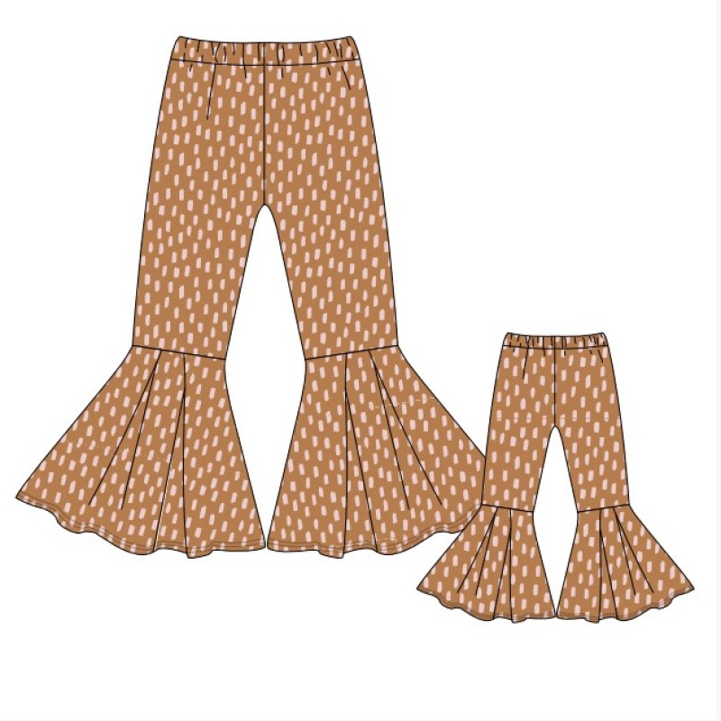 Flared Trousers Manufacturer - Custom Girl Autumn Clothes Mom and Me Bell Bottom Pants