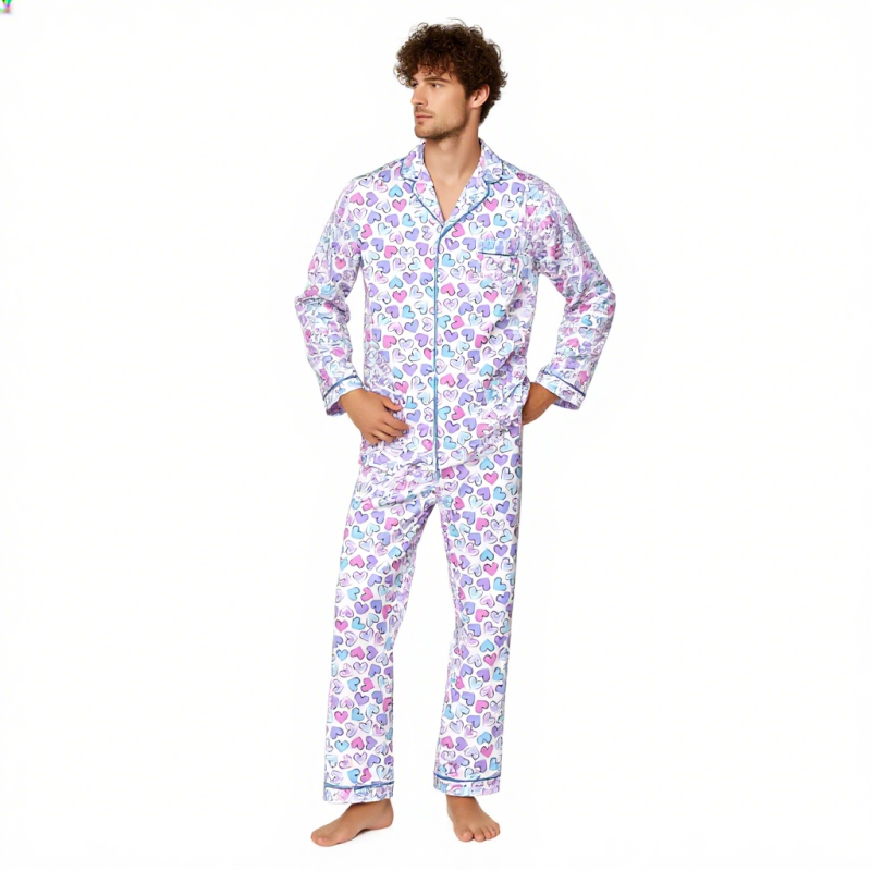 Women Pajamas Supplier - Custom New Design Valentine's Printing Long Sleeves Comfortable