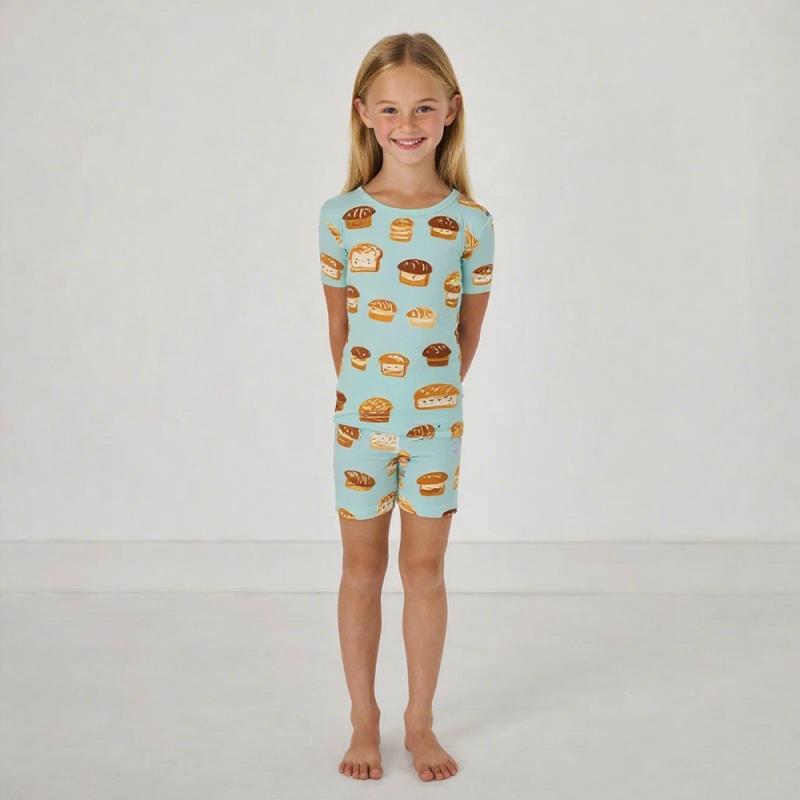 Kids Pajamas Set Supplier - Custom Short Sleeves Summer Bamboo Wholesale Two Pcs Sleepwear