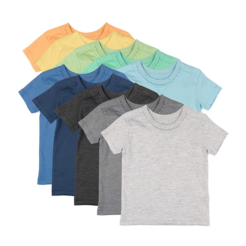 Baby T Shirt Supplier - Custom Baby Summer Clothes Kids Bamboo Shirt Solid Organic Cotton