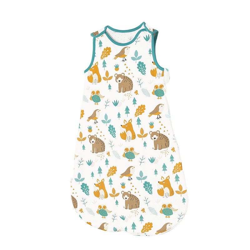 Baby Sleeping Bag Supplier - Custom Fabric Printed Sleeveless Soft Organic Cotton Zipper