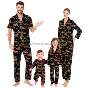 Christmas Pajamas Manufacturer - Custom New Printing Family Matching Outfits Soft Bamboo