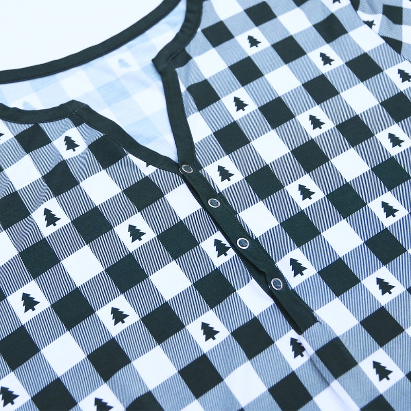 Women Sleepwear Supplier - Custom Adult Pyjamas Long Sleeve Matching Christmas Bamboo Set