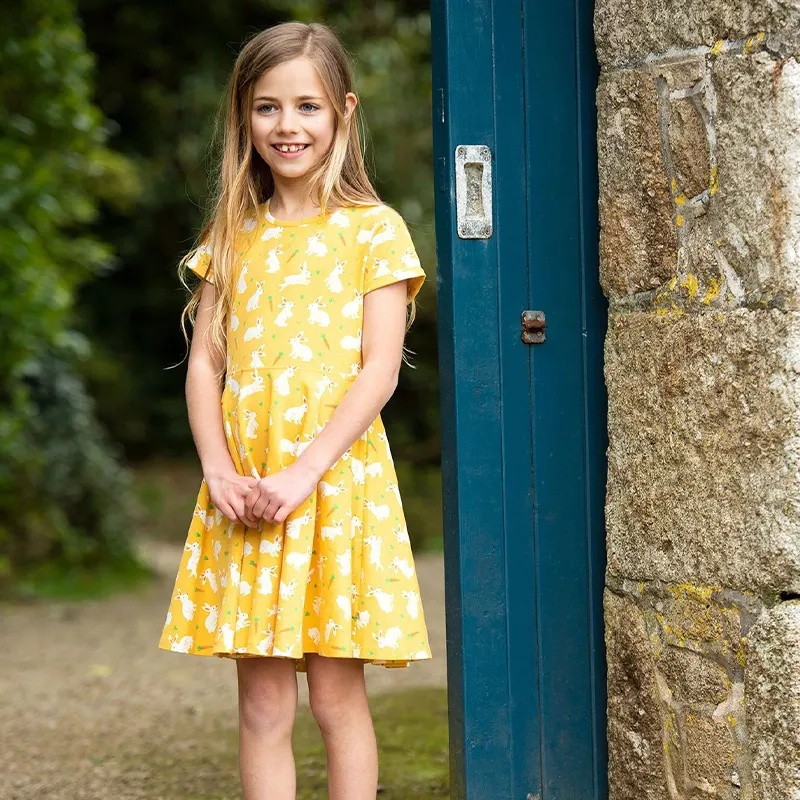 Organic Cotton Girls Dress Factory - Custom Printed Sustainable Kids Clothing Short Sleeve