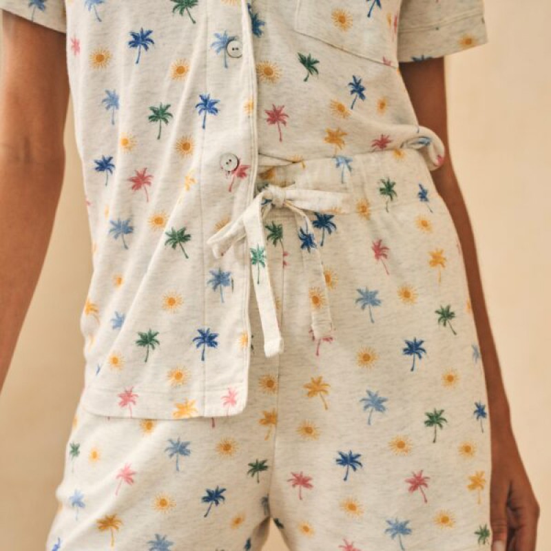 Bamboo Pajama Set Factory - Organic Cotton Custom Print Lounge Set for Women Sleepwear