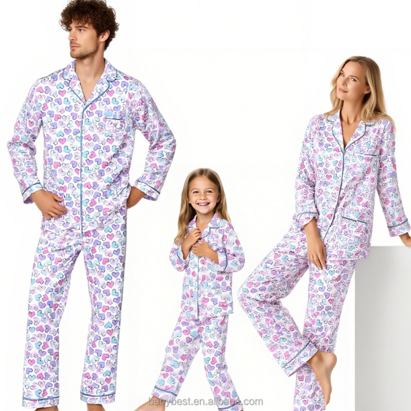 Women Pajamas Supplier - Custom New Design Valentine's Printing Long Sleeves Comfortable