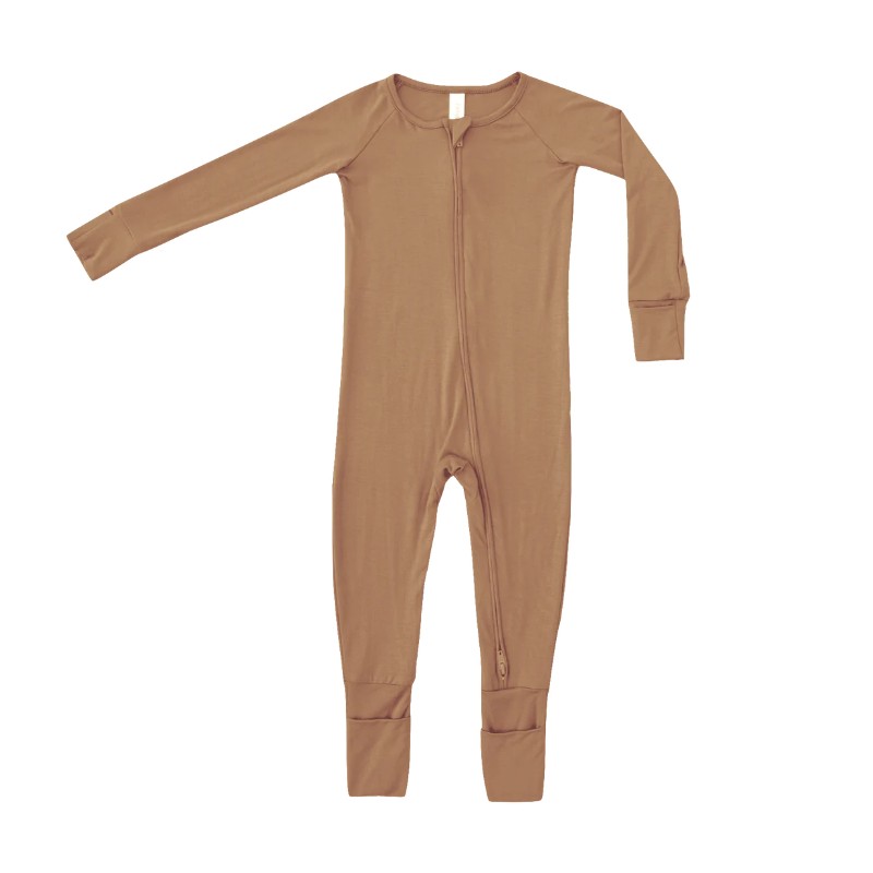 Newborn Jumpsuit Supplier - Custom Organic Bamboo Convertible Zipper Onesie Kids Pajamas