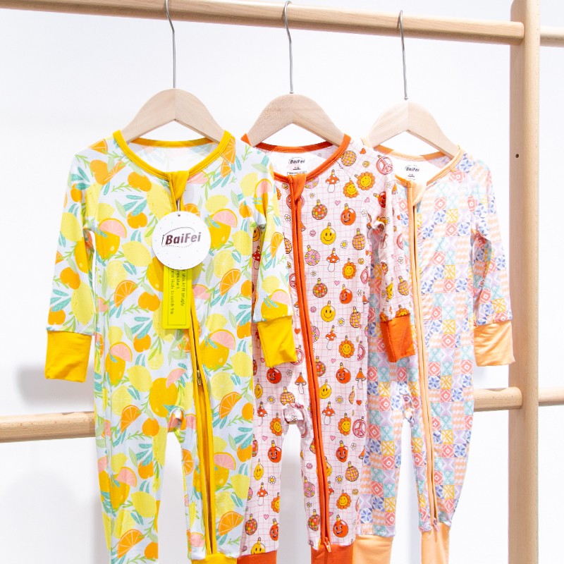 Baby Clothes Factory - Wholesale Custom Cartoon Comfortable Lyocell Fabric Zipper Romper