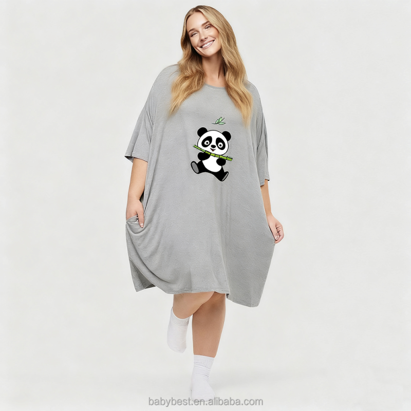 Women Sleep Tee Factory - Custom Color Print Short Pajamas One Size Cooling Oversize