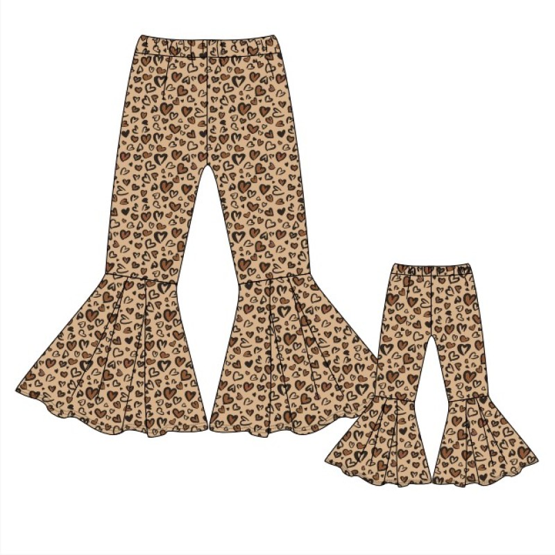 Flared Trousers Manufacturer - Custom Girl Autumn Clothes Mom and Me Bell Bottom Pants