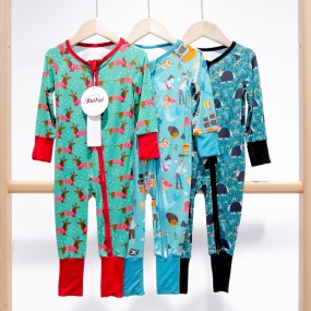 Baby Pajamas Set Manufacturer - Wholesale Custom Print Bamboo Spandex Long Sleeve Set