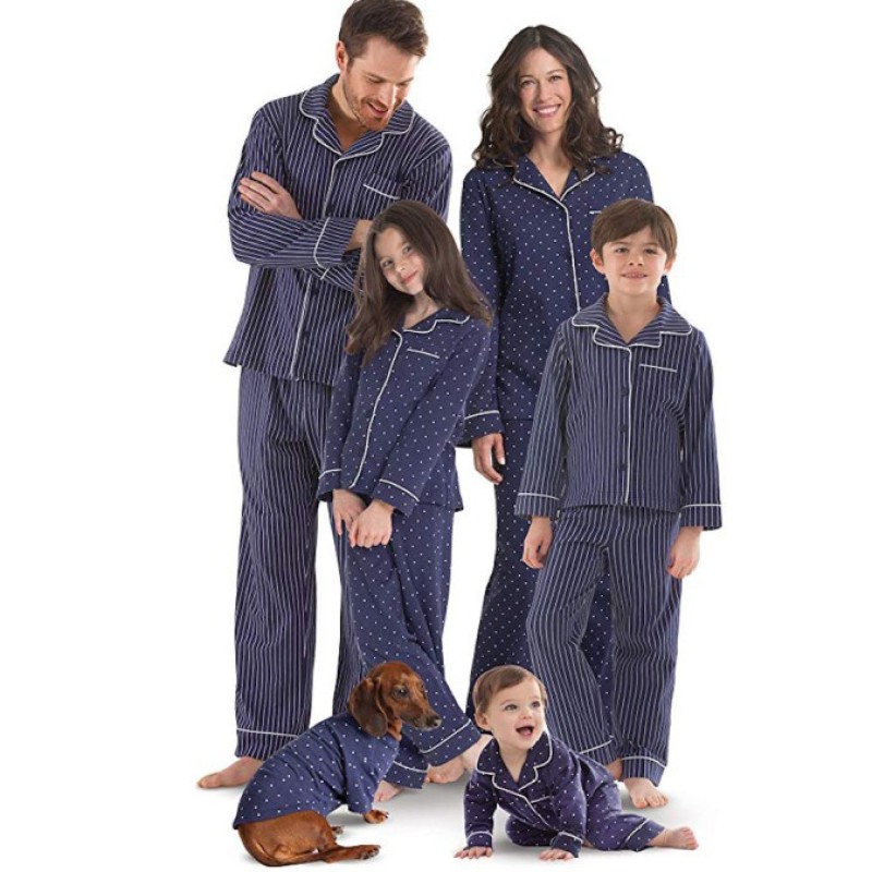 Family Pajamas Set Supplier - Custom Soft Organic Cotton Matching Sets Adult Kids Nightwear