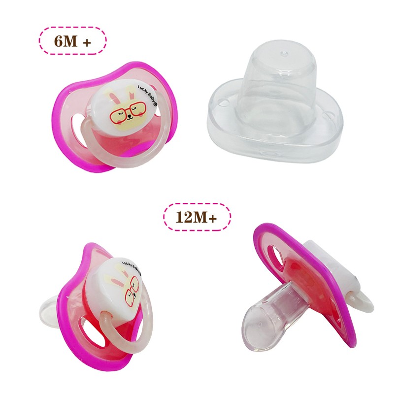 Pacifier Manufacturer - Name Initial Letters with Clips Lids Rhinestone Blue Luxury