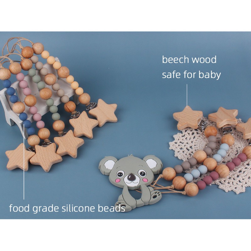Baby Pacifier Chain Supplier - Halloween Cartoon Five-Pointed Star Anti-Drop Gum Chain