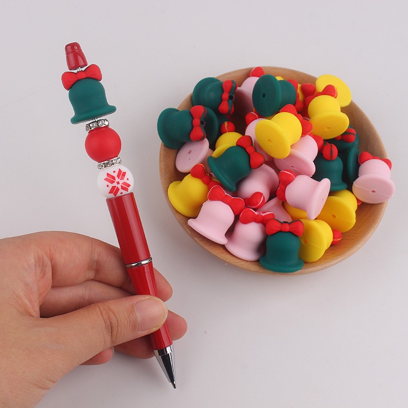 Silicone Beads Supplier - Cross-Border New 3d Focal Beads Two-Color Heart-Shaped Loose