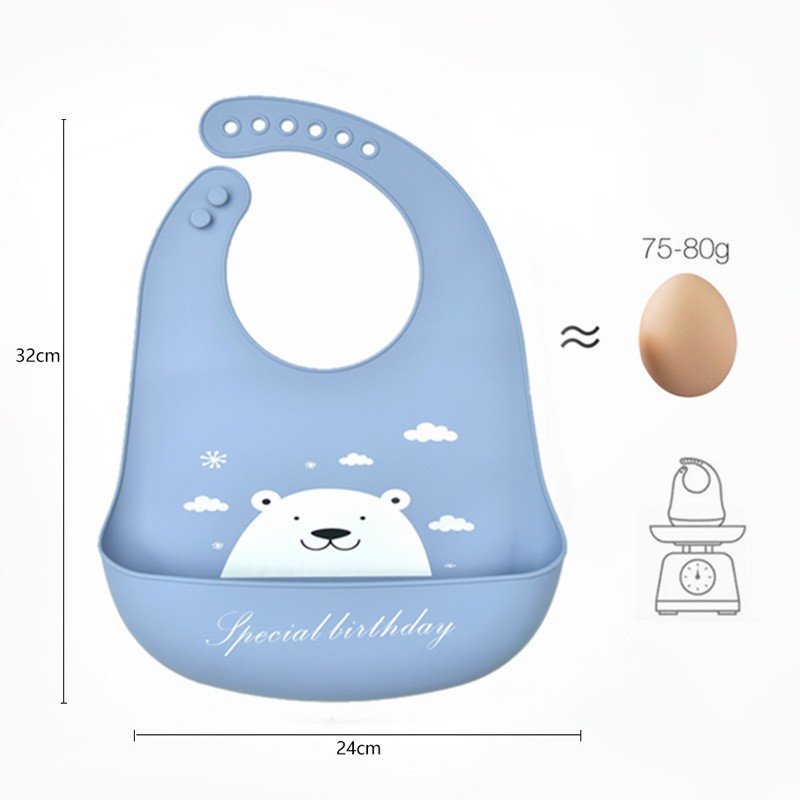Silicone Bibs Supplier - 2021 Cute Cartoon Adjustable Waterproof Infant Toddler Feeding