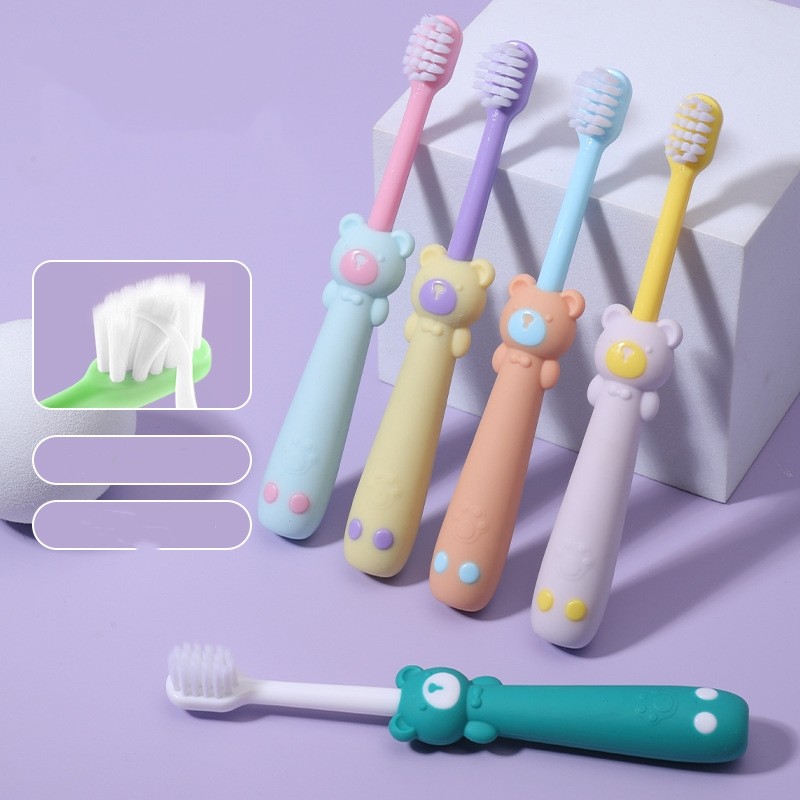 Baby Toothbrush Manufacturer - Cute Cartoon Duck Silicone for Kids 2-12 Years Soft Bristle