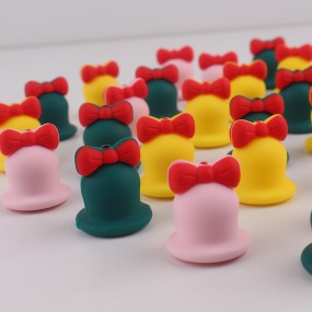Silicone Beads Supplier - Cross-Border New 3d Focal Beads Two-Color Heart-Shaped Loose