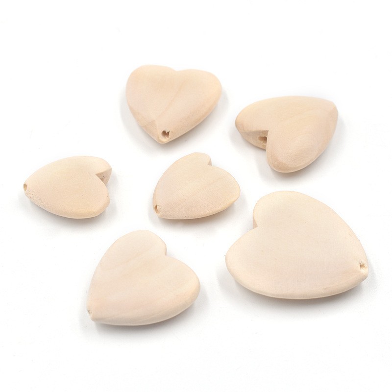 Wood Beads Supplier - 10-25mm Natural Wood Color Beech Round DIY Loose Bead