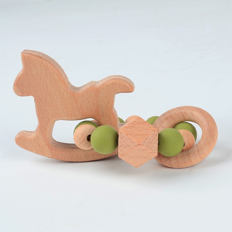 Teething Bracelet Factory - Natural Wood Grinding Round Bead Made of Beech for Babies