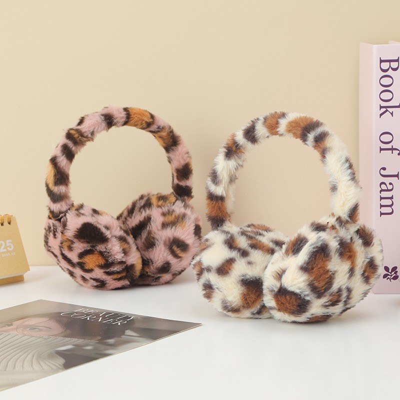 Ear Muffs Factory - New Leopard Plush Soft Warm Joker Windproof Earmuffs for Kids