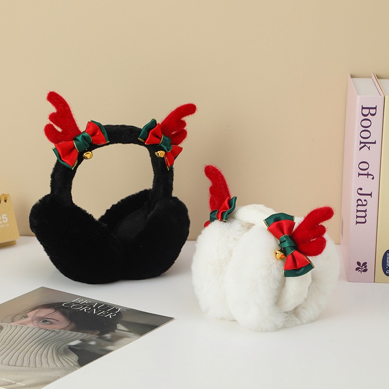 Earmuffs Supplier - Cute Antler Plush Foldable Winter Warm with Thickened Rabbit Hair