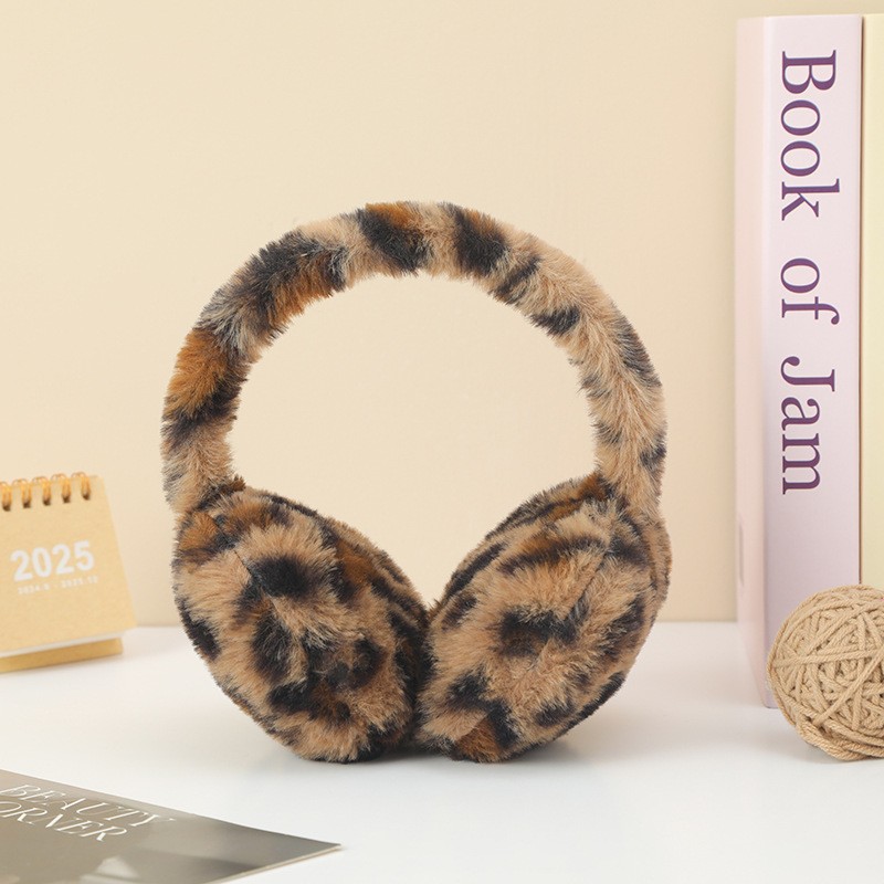 Ear Muffs Factory - New Leopard Plush Soft Warm Joker Windproof Earmuffs for Kids
