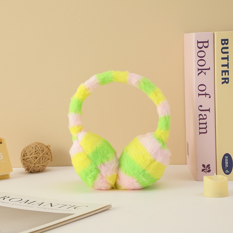 Winter Earmuffs Factory - Cross-Border Warm Retractable Rainbow Plush Thickened Wholesale