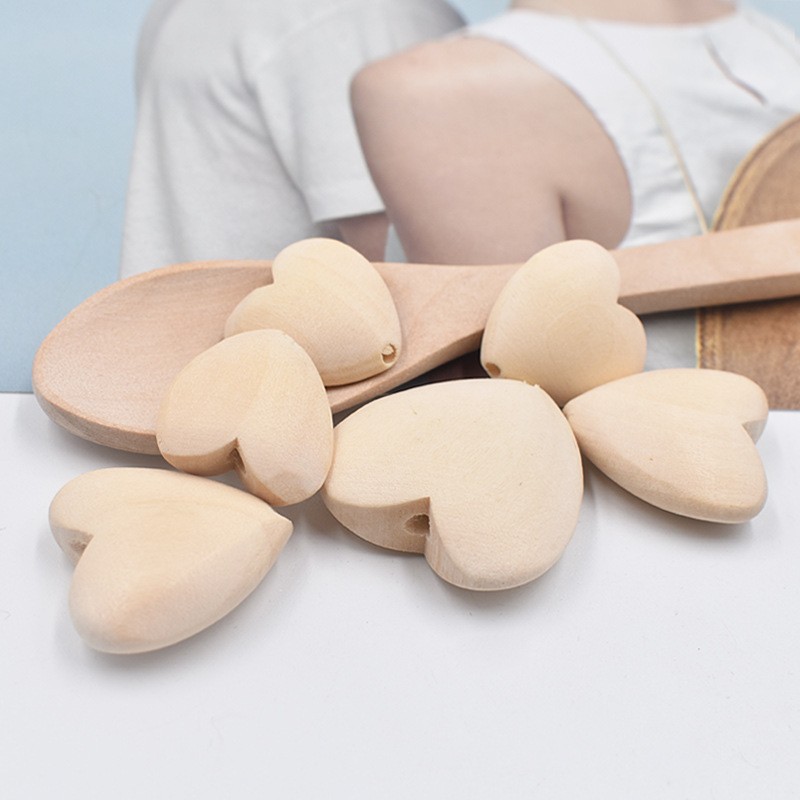 Wood Beads Supplier - 10-25mm Natural Wood Color Beech Round DIY Loose Bead