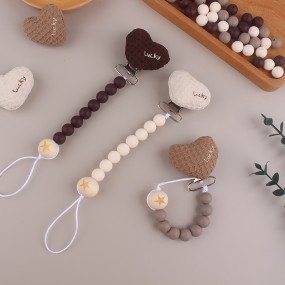 Baby Products Supplier - Cute Beech Clip Mushroom Silicone Pacifier Chain for Babies