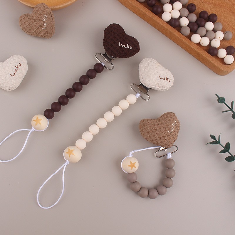 Baby Products Supplier - Cute Beech Clip Mushroom Silicone Pacifier Chain for Babies
