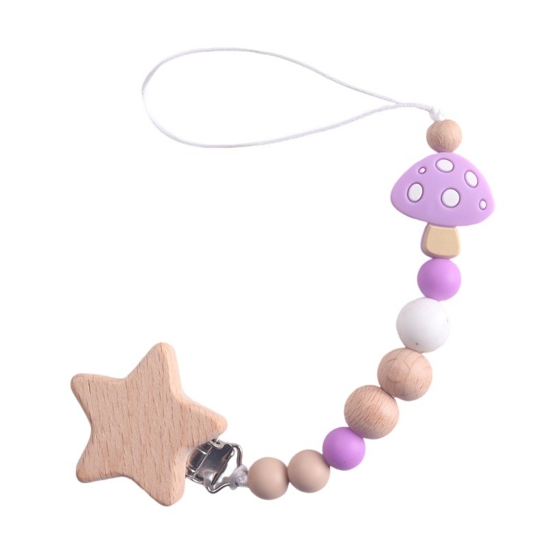 Baby Pacifier Clip Manufacturer - Wholesale Cute Beech Wood Comfort Anti-Drop Beads