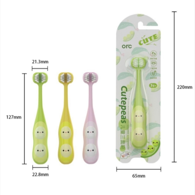 Toothbrush Factory - 3 Sided Baby Toothbrush Triple Bristle Kids Training 4-12 Years