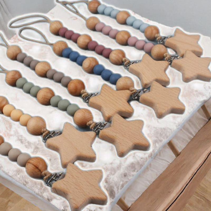 Baby Pacifier Chain Supplier - Halloween Cartoon Five-Pointed Star Anti-Drop Gum Chain