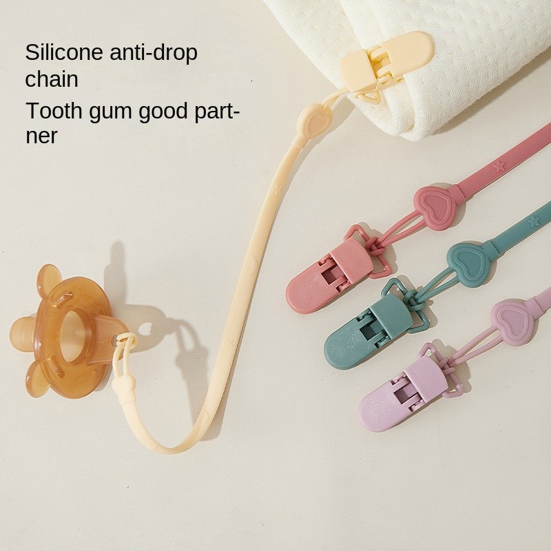 Pacifier Chain Manufacturer - Small Cartoon Mushroom Anti-Drop with Five-Pointed Star Clip