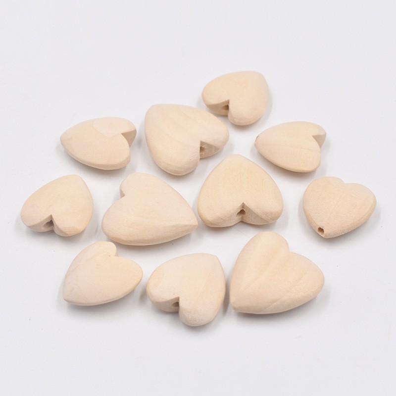 Wood Beads Supplier - 10-25mm Natural Wood Color Beech Round DIY Loose Bead