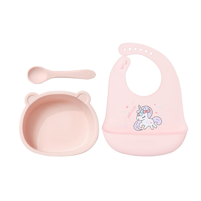 Silicone Bibs Supplier - 2021 Cute Cartoon Adjustable Waterproof Infant Toddler Feeding
