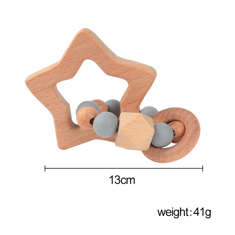 Teething Bracelet Factory - Natural Wood Grinding Round Bead Made of Beech for Babies
