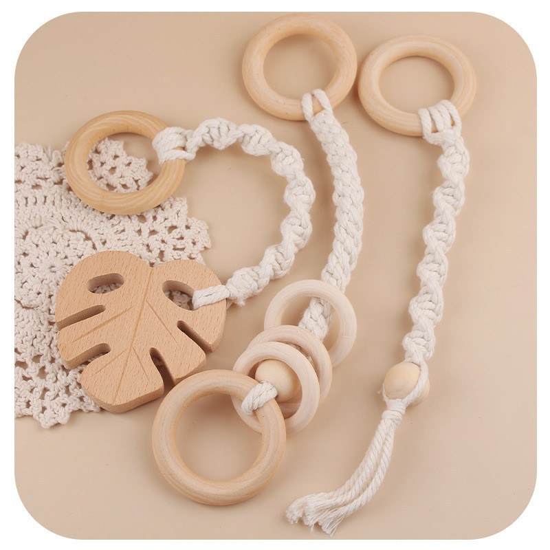 Pacifier Clip Supplier - Chewable Soft Silicone with Wood Infant Teether Toys