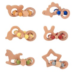 Teething Bracelet Factory - Natural Wood Grinding Round Bead Made of Beech for Babies