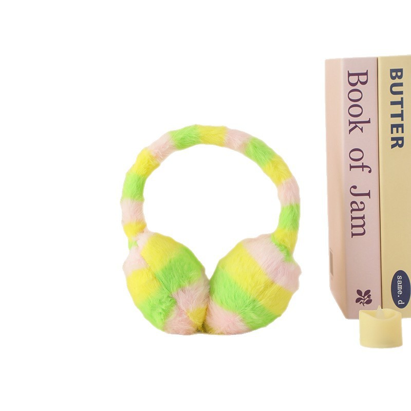 Winter Earmuffs Factory - Cross-Border Warm Retractable Rainbow Plush Thickened Wholesale