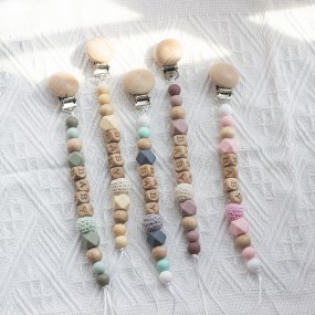 Baby Toy Factory - Bear Series Silicone Beaded Nipple Chain Anti-Drop with Chain Clip