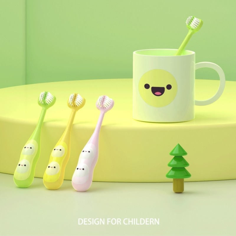 Toothbrush Factory - 3 Sided Baby Toothbrush Triple Bristle Kids Training 4-12 Years