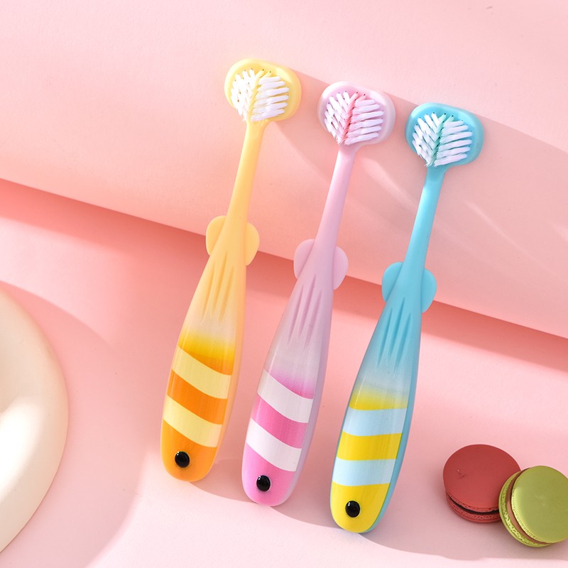 Children's Toothbrush Manufacturer - Baby Cartoon Toothbrush 5D Soft Fur Three Sided