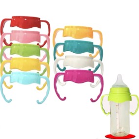 Bottle Handles Supplier - Soft Plastic Handles for Wide Mouth Baby Feeding Bottles Easy Grab