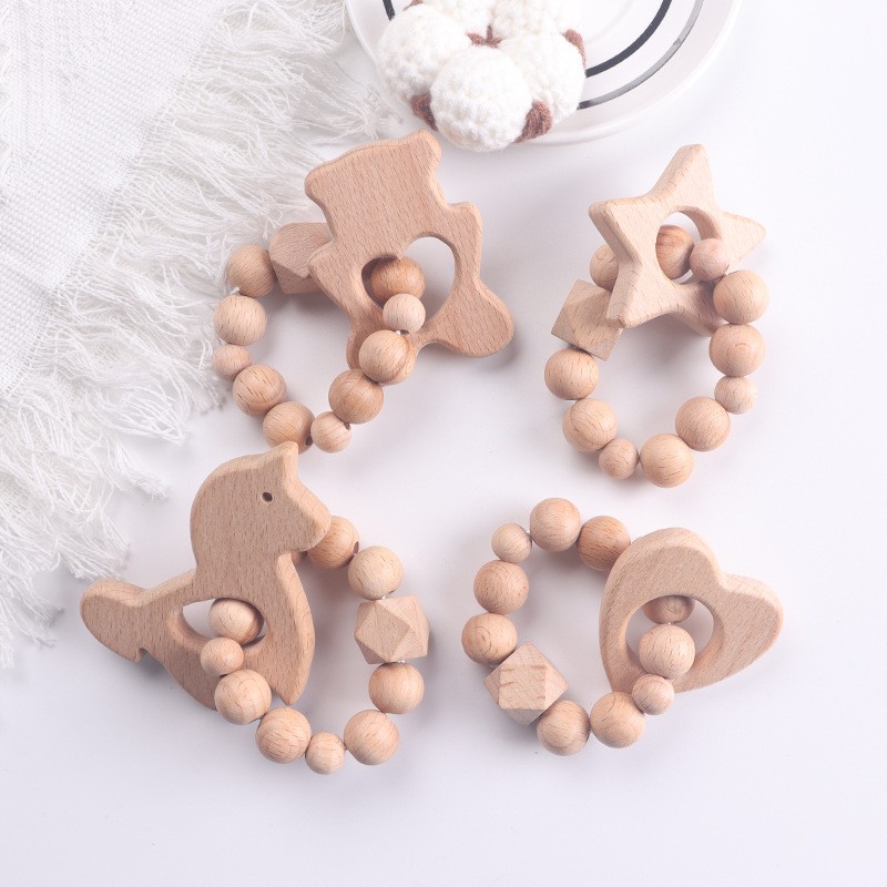 Pacifier Chain Factory - Cartoon Shaped Beech Wood DIY for Bracelet Grinding Rod