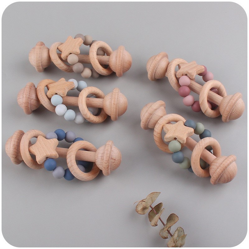 Teether Gum Toy Factory - Soft Beech Wood Silicone Newborn Care Gift Musical Style