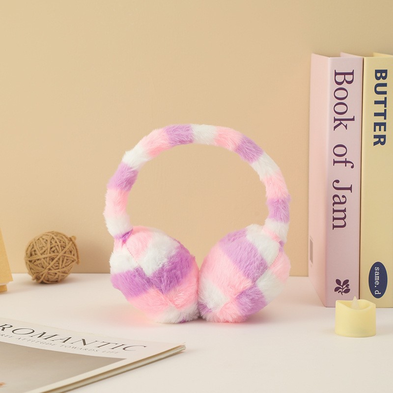 Winter Earmuffs Factory - Cross-Border Warm Retractable Rainbow Plush Thickened Wholesale